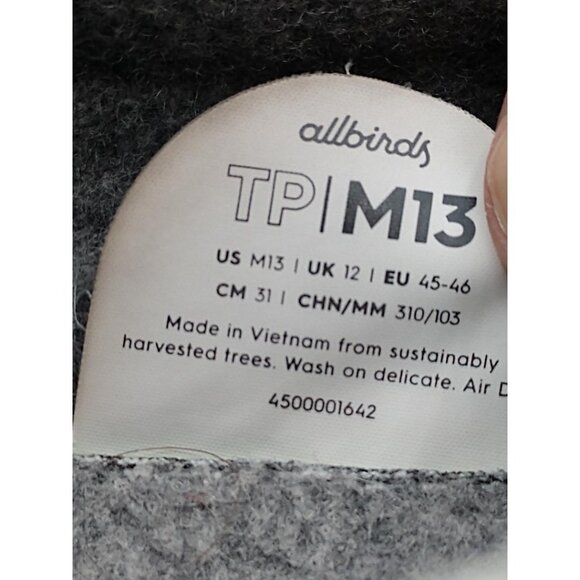 Allbirds Mens Sneakers Gray Size 13M Sustainable Comfort - Picture 5 of 5